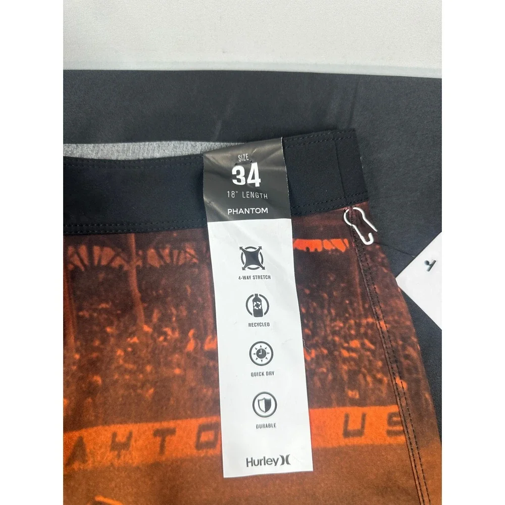 Hurley Eco NASCAR FinishLine Boardshorts Men's 32 Brown/Black‎ 18